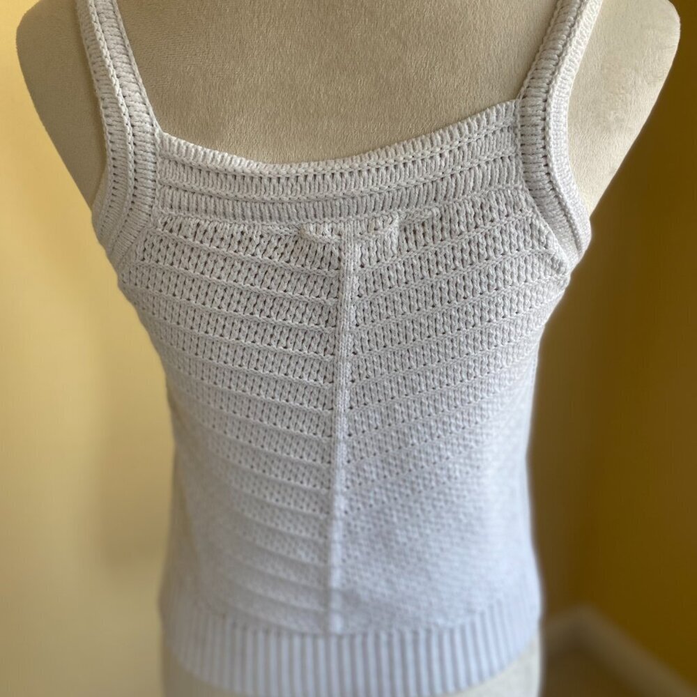 MARLED high quality, not see-through, white knit cami, XS - Picture 5 of 10